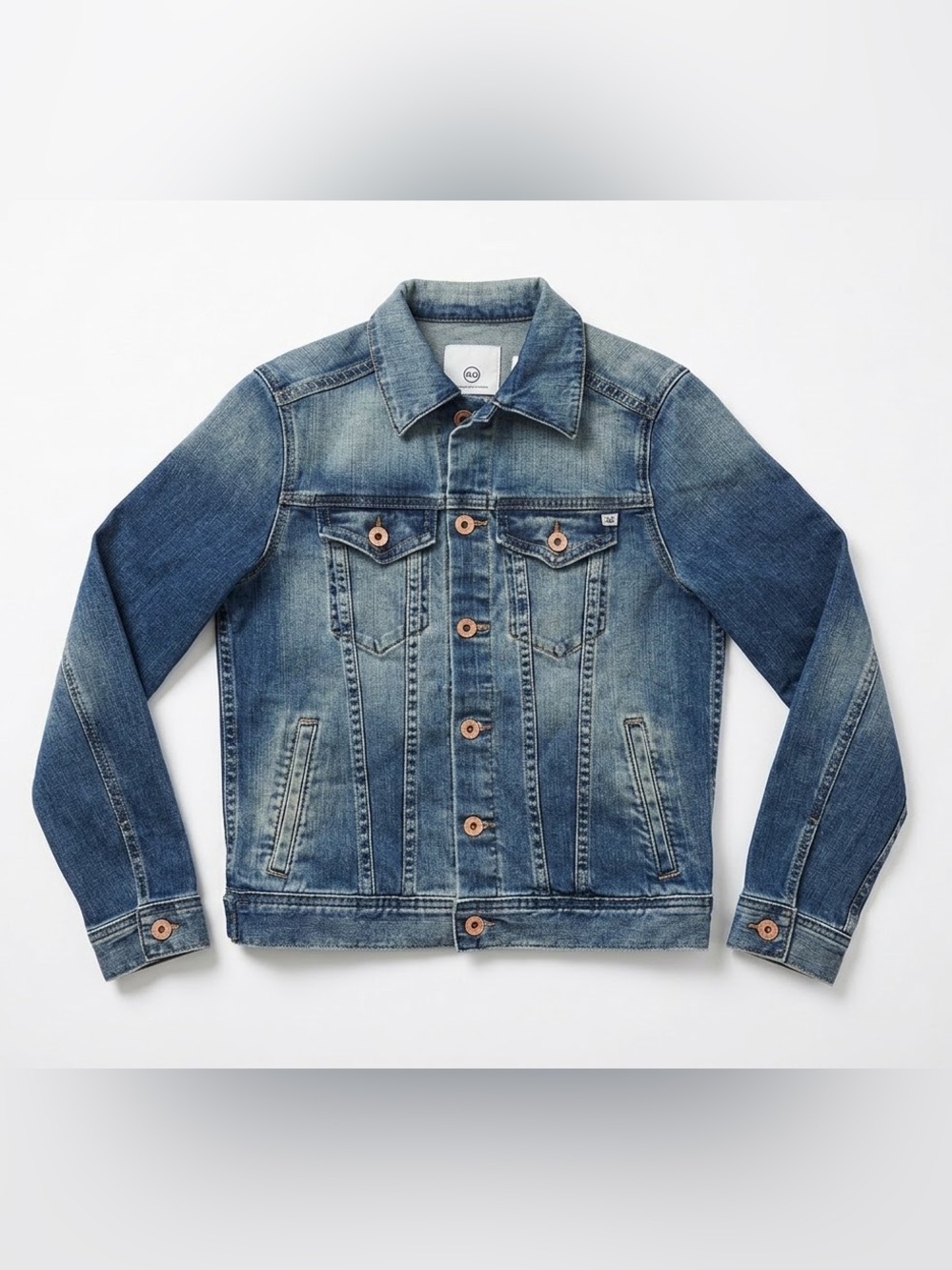 AG Adriano Goldschmied Mya Denim Trucker Jacket S Azra Medium Wash NWT